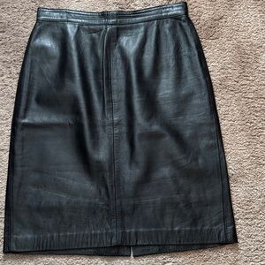 Vera Pelle Black Italian Leather Skirt